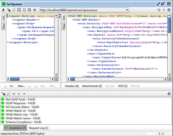 soapUI test with assertions