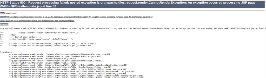JSP error page